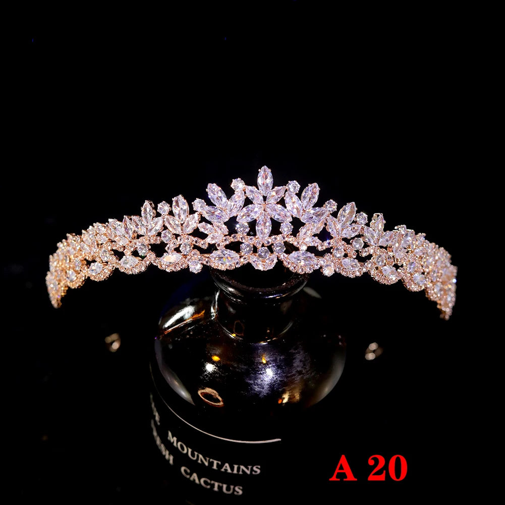 Cubic Zirconia Floral Tiara – Bridal & Prom Crown Accessory
