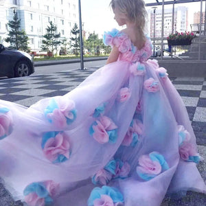 Unicorn Flower Girl Dress Princess Brithday Outfit
