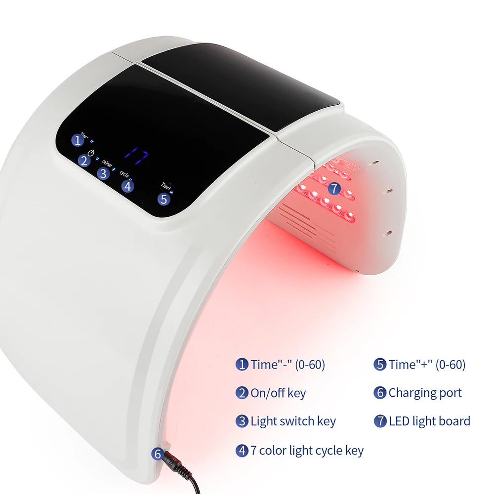 Professional 7 Color LED Light Therapy Facial Rejuvenation Mask Device