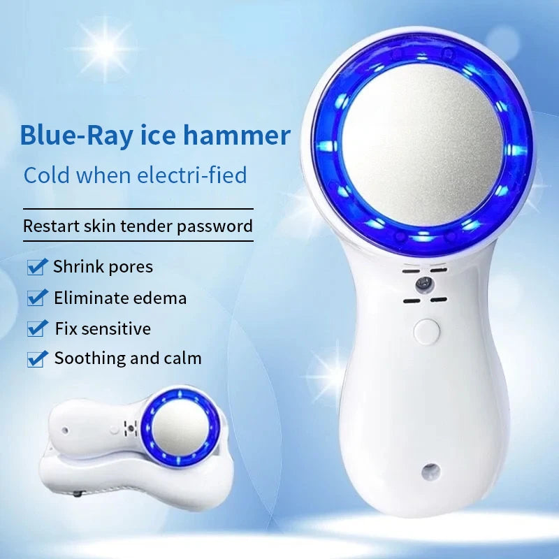 Blue Light Cryo Facial Massager – Cold Therapy & Skin Lifting Device