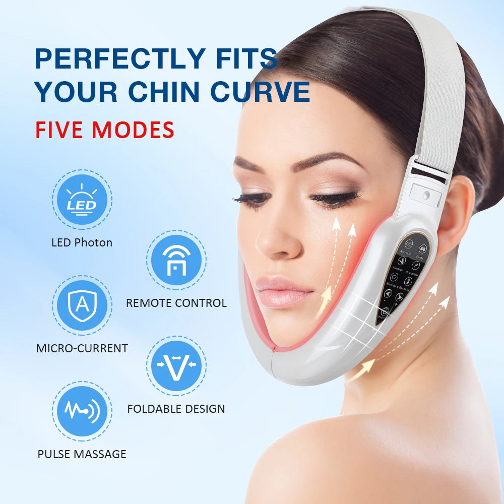 Rechargeable V Face Massager – LED Facial Beauty Device for Lifting & Toning