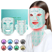 8 Color LED Face and Neck Mask Red Light Therapy for Skin Tightening