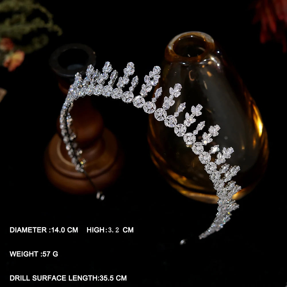 Zircon Bridal Headdress Crown – Wedding Tiara Hair Accessories for Women