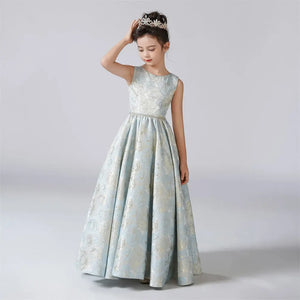 Elegant A-Line Rose Pattern Formal Princess Gown