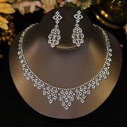 2025 White CZ Zircon Necklace Set – Trendy Party Jewelry for Women