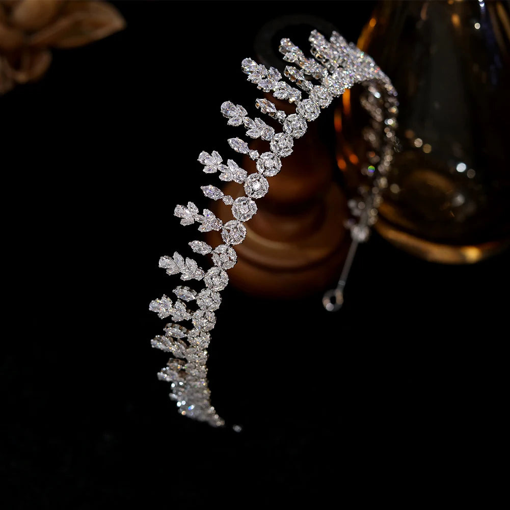 Zircon Bridal Headdress Crown – Wedding Tiara Hair Accessories for Women