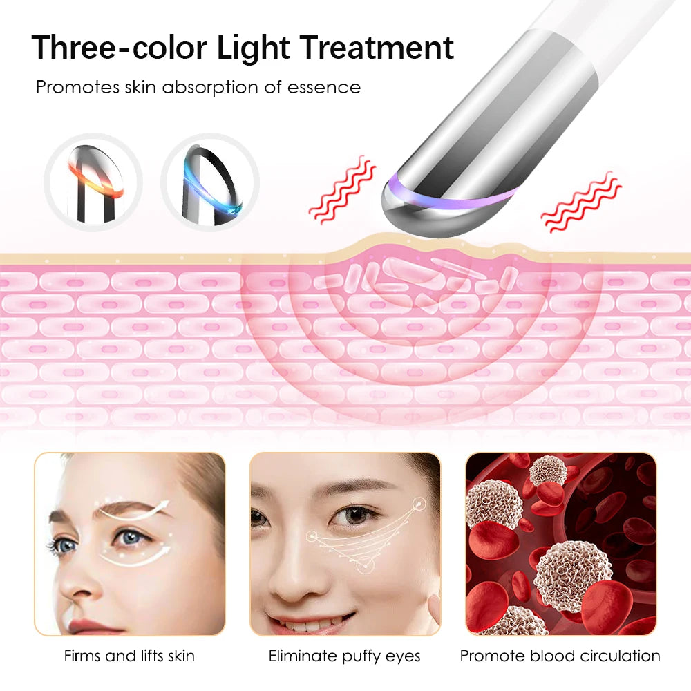 Electric Facial Eye Massager Device for Puffiness Dark Circles and Tired Eyes