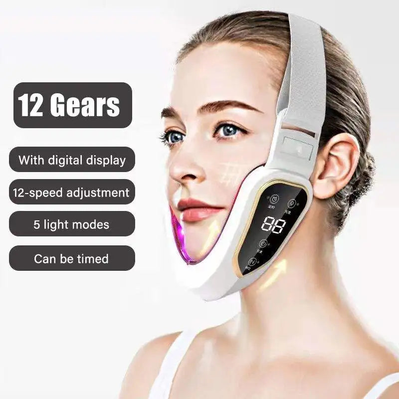 LED Photon Facial Slimming & Lifting Massager – Heated Vibration for Double Chin & V-Shape