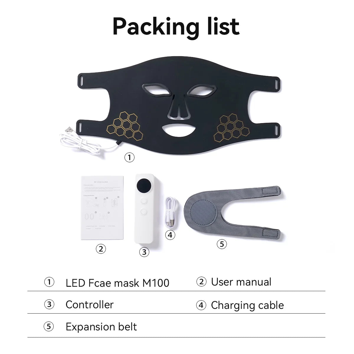 Rechargeable Red Light Therapy LED Face & Neck Mask