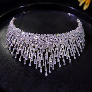 Luxury Cubic Zirconia Bridal Crown Tiara