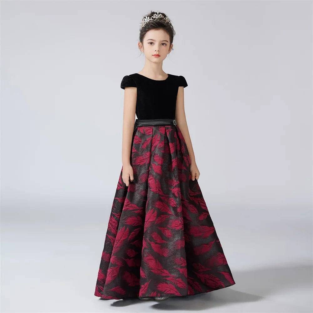 O-Neck A-Line Formal Princess Dress Sleeves Party Dress