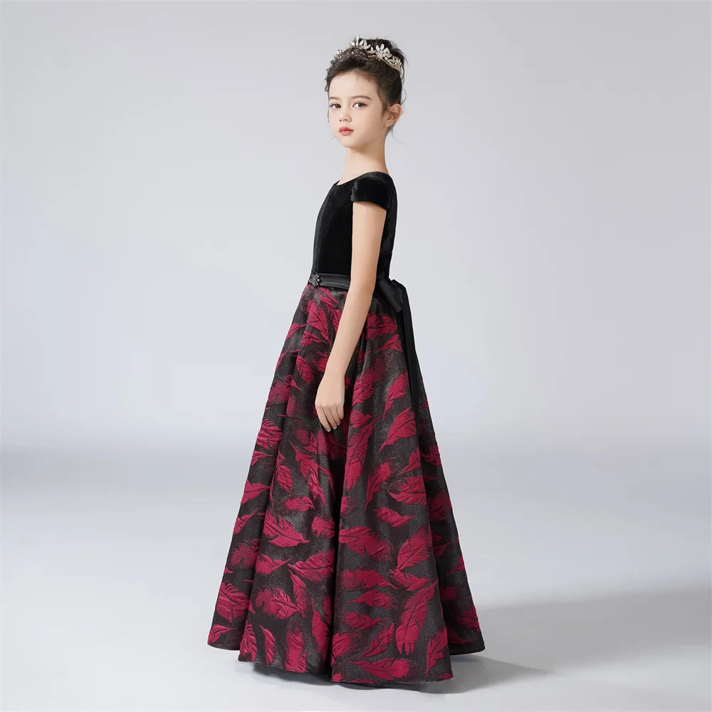 O-Neck A-Line Formal Princess Dress Sleeves Party Dress