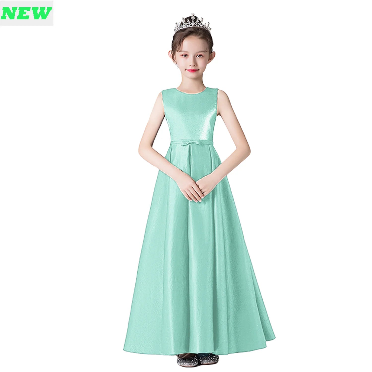 Sage Green Junior Bridesmaid Dress Elegant Princess Party Gown for Gir – Elsi John Sage Green Junior Bridesmaid Dress Elegant Princess Party Gown for Gir – Elsi John