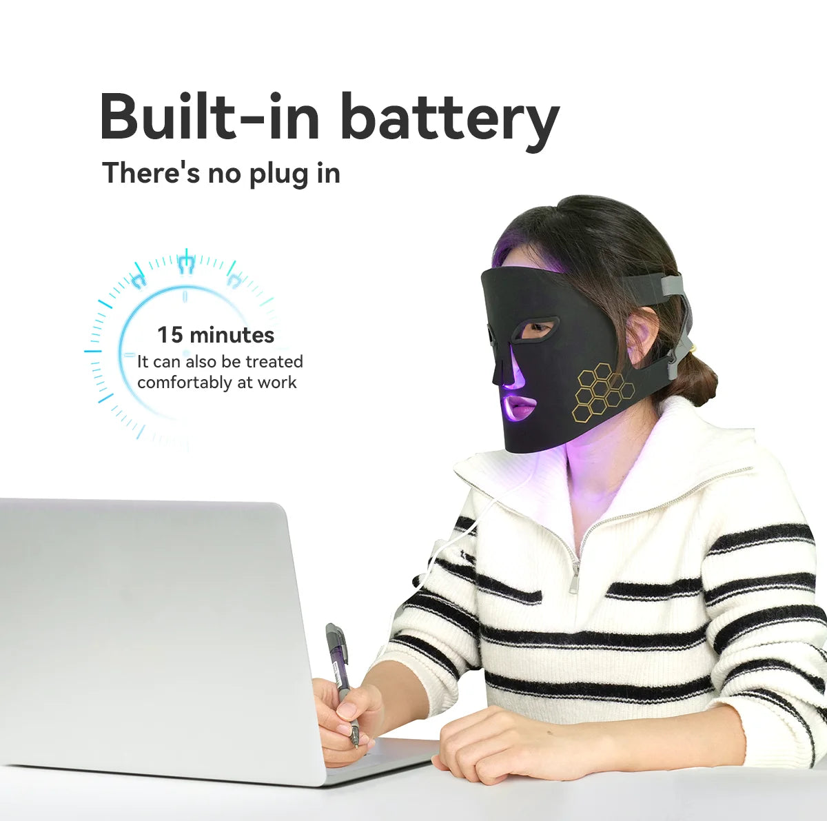 Near Infrared NIR LED Face and Neck Therapy Mask for Skin Rejuvenation