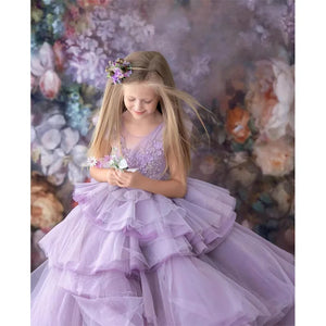 A-Line Crystal Beaded Flower Girl Dress