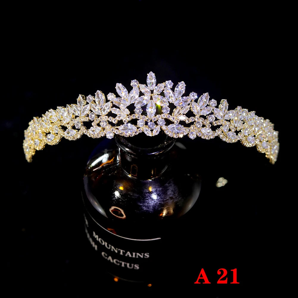 Cubic Zirconia Floral Tiara – Bridal & Prom Crown Accessory