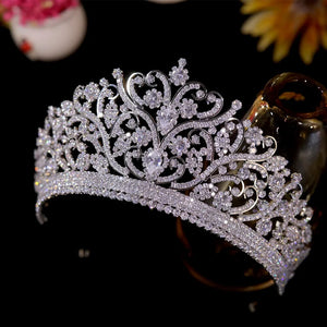 Luxury CZ Bridal Tiaras Cubic Zirconia Crown