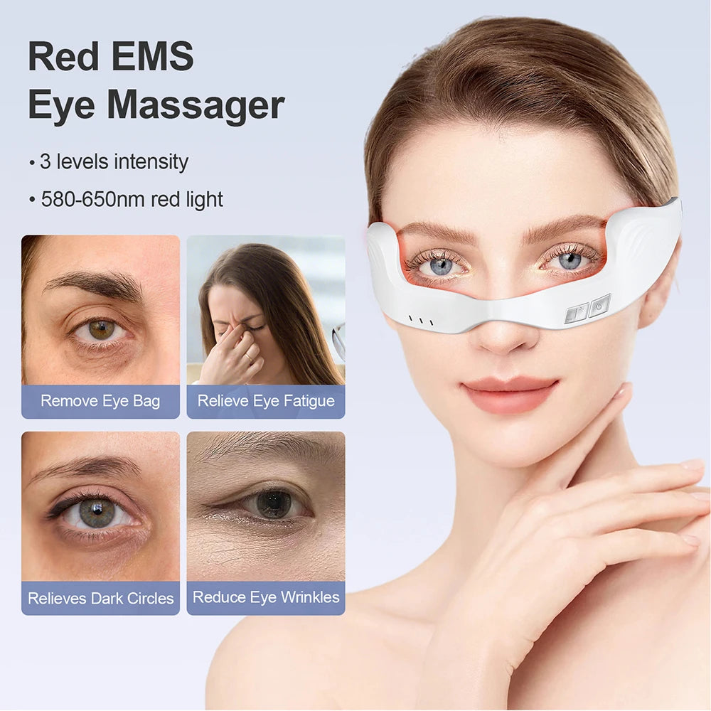 Smart Electric Eye Massager Glasses with Red Light for Tired and Strained Eyes