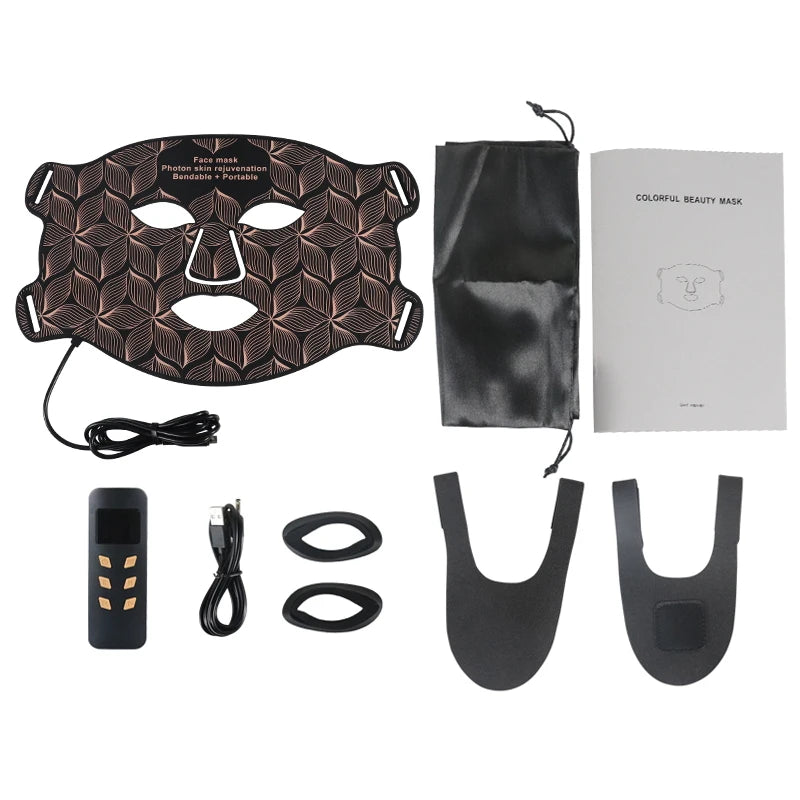 LED Facial and Neck Photon Mask for Skin Firming Whitening and Oil Control