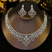 Elegant 3A CZ Hollow Design Bridal Jewelry Set – Necklace & Earrings