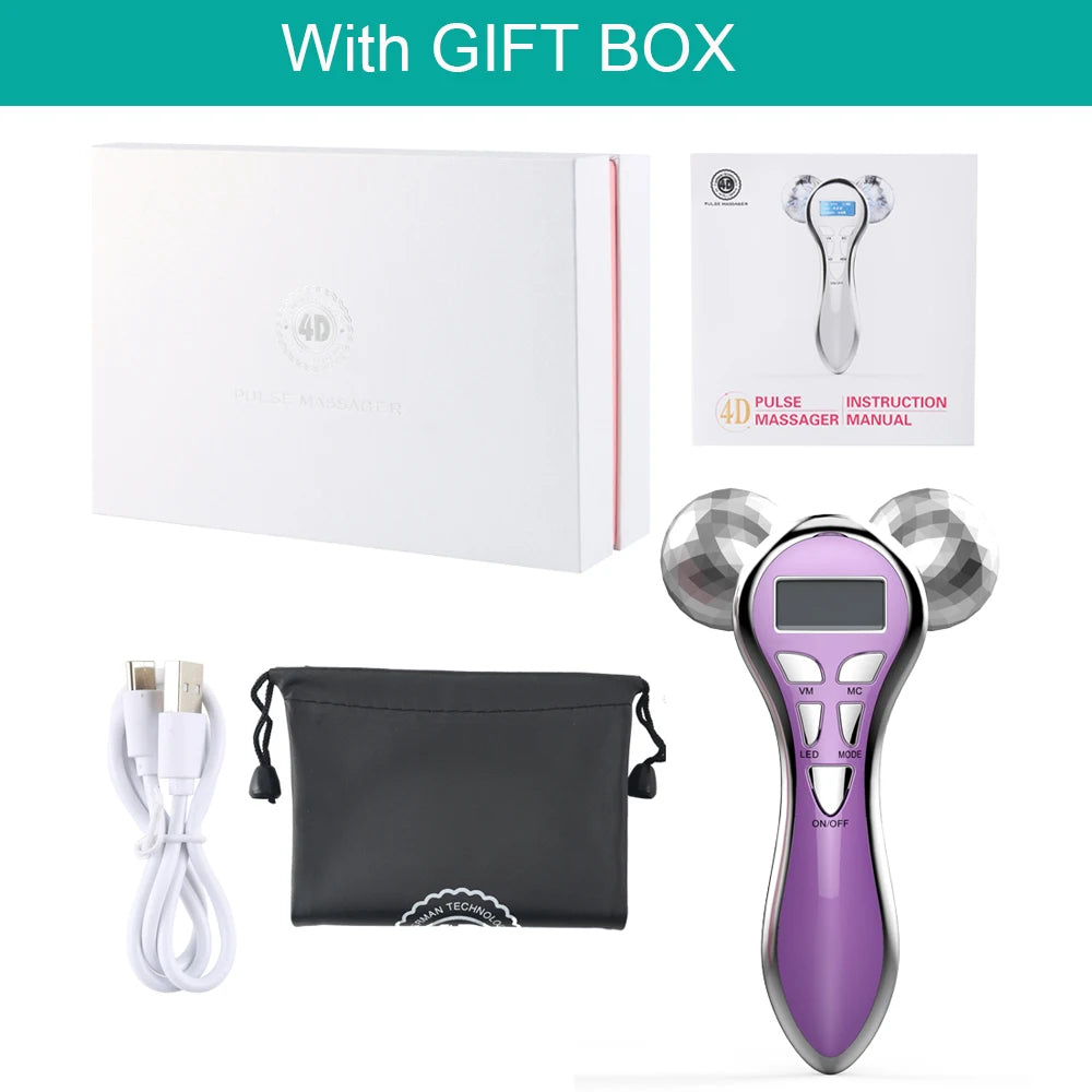 4D EMS Face Massager – Microcurrent Vibration Lifting Device for Face & Neck