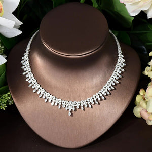 Shiny CZ Bridal Necklace Earring Set