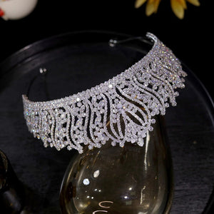 Celestial Elegance: Vintage CZ Tiara Bridal Crown
