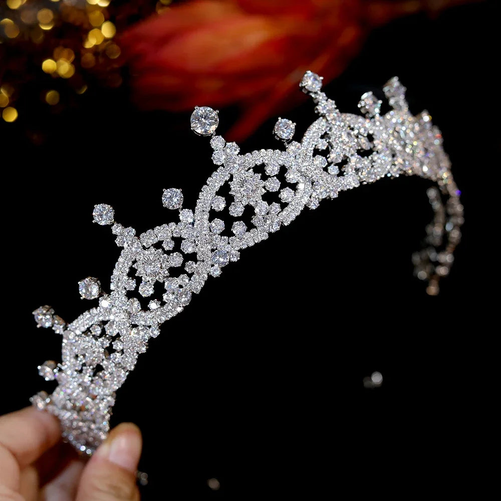 Bridal Cubic Zirconia Crown Tiara – Wedding & Party Headdress