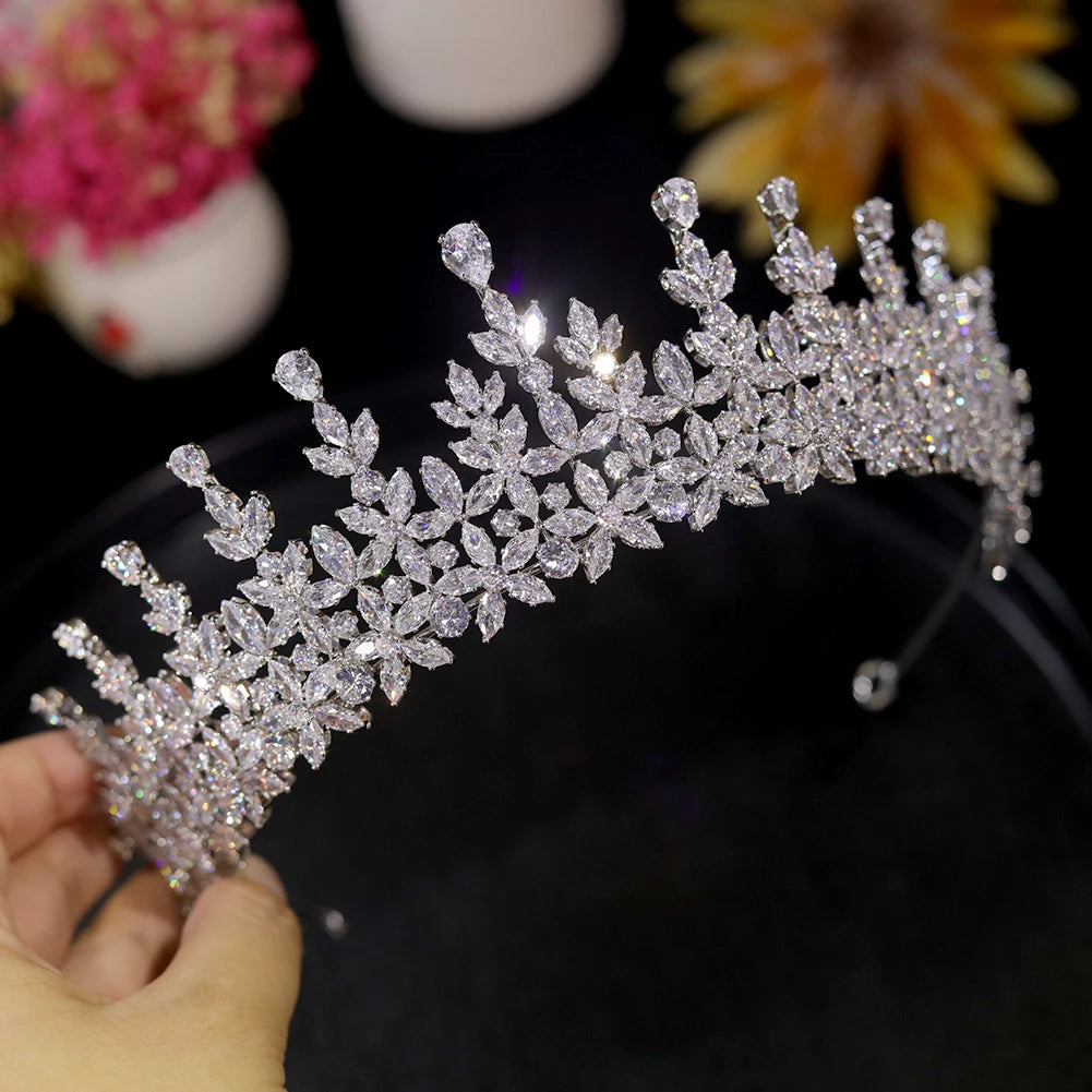 Silver Crystal Princess Tiara Headband – Bridal & Party Hair Accessory