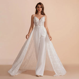 A-Line Enchantment: Sweetheart Lace Ivory Wedding Gown