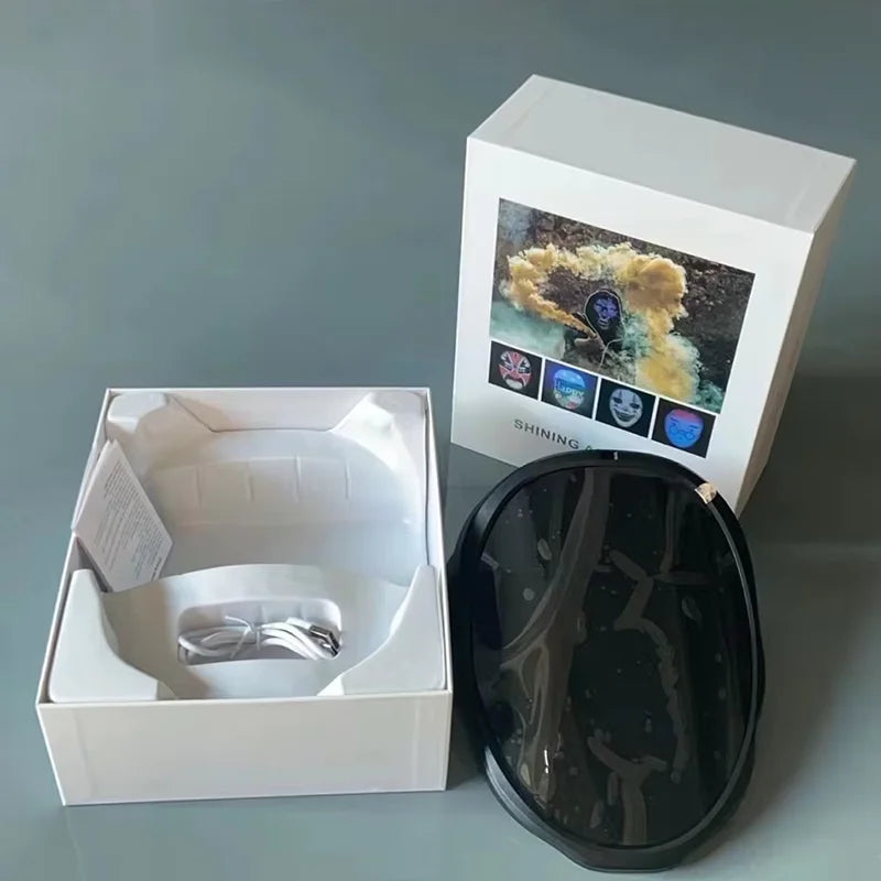 Smart Bluetooth LED Face Mask with App Control and Custom Light Effects