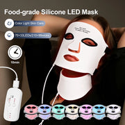 Wireless 7 Color Silicone LED Face and Neck Photon Therapy Mask