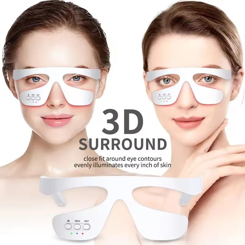 Wireless Eye Massager with Red Light and Hot Compress