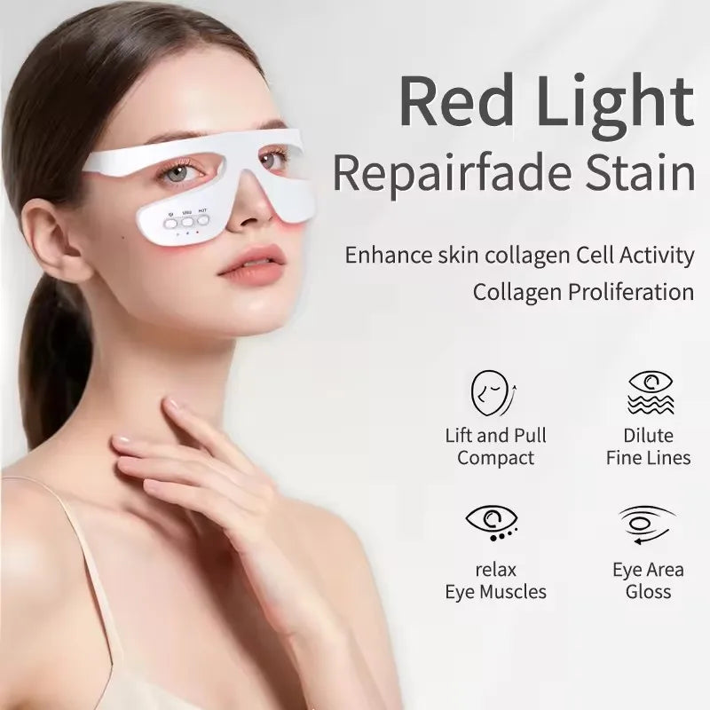 Wireless Eye Massager with Red Light and Hot Compress