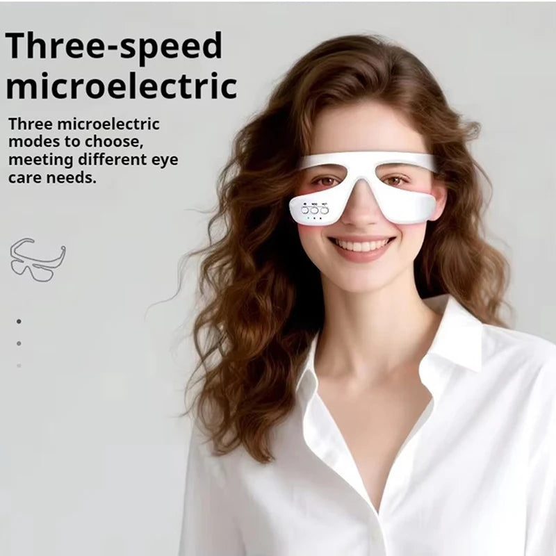 Wireless Eye Massager with Red Light and Hot Compress