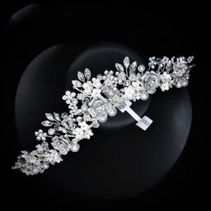 Pearl Flowers Bridal Crown Tiaras