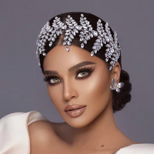 Bridal Headband Crown Crystal Leaf Bridal Wedding Hair Accessories