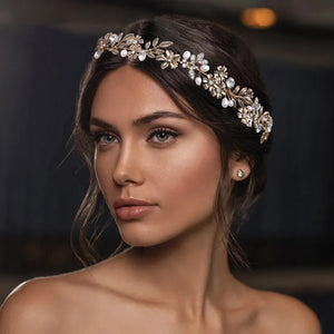 Pearl & Flower Bridal Hair Vine Headband