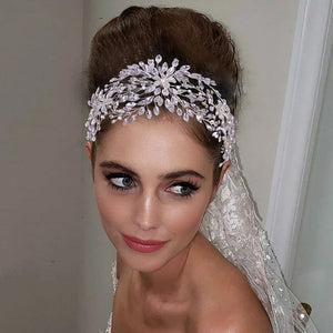 Luxury Rhinestone Flower Headband for the Bride