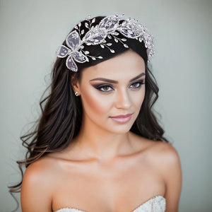 Lace Leaf Bridal Wedding Head Piece Crystal Jewellery Hair Accessories