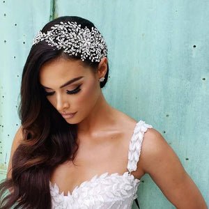 Luxury Rhinestone Flower Headband for the Bride