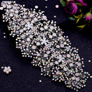 Luxurious Clear Crystal Headband for Bridal Wedding Handmade Bridal Hair Accessories