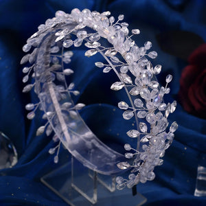 Handmade Pearl Hair Hoop Bridal Elegant Alloy Leaf Hairbands