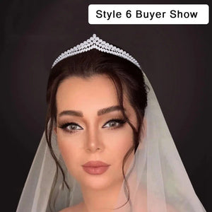 Wedding Bride Crowns Zircon Diadem Arab Tiaras