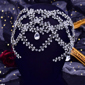 Sparkling Rhinestone Bridal Headband: Glamorous Crystal Forehead Chain