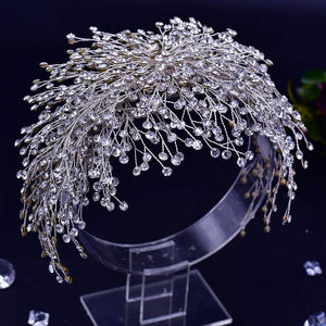 Wedding Headband Crown Silver Color Rhinestone Woman Headband Bride Hair Accessories