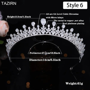 Floral CZ Bridal Crown - Wedding & Party Tiara
