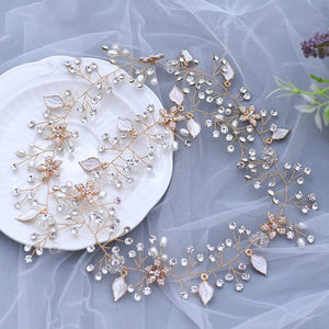 Bridal Handmade Vine Hair Ornament Pearl Wedding Headwear Bride Exquisite Accessories