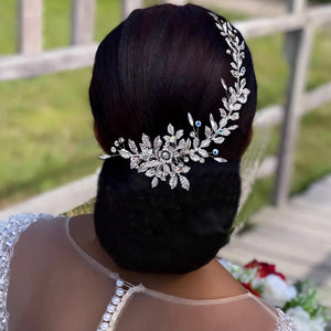 Alloy Leaf Bridal Headband with Comb – Wedding Hair Accessory