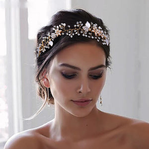 Crystal Leaf Bridal Forehead Headband